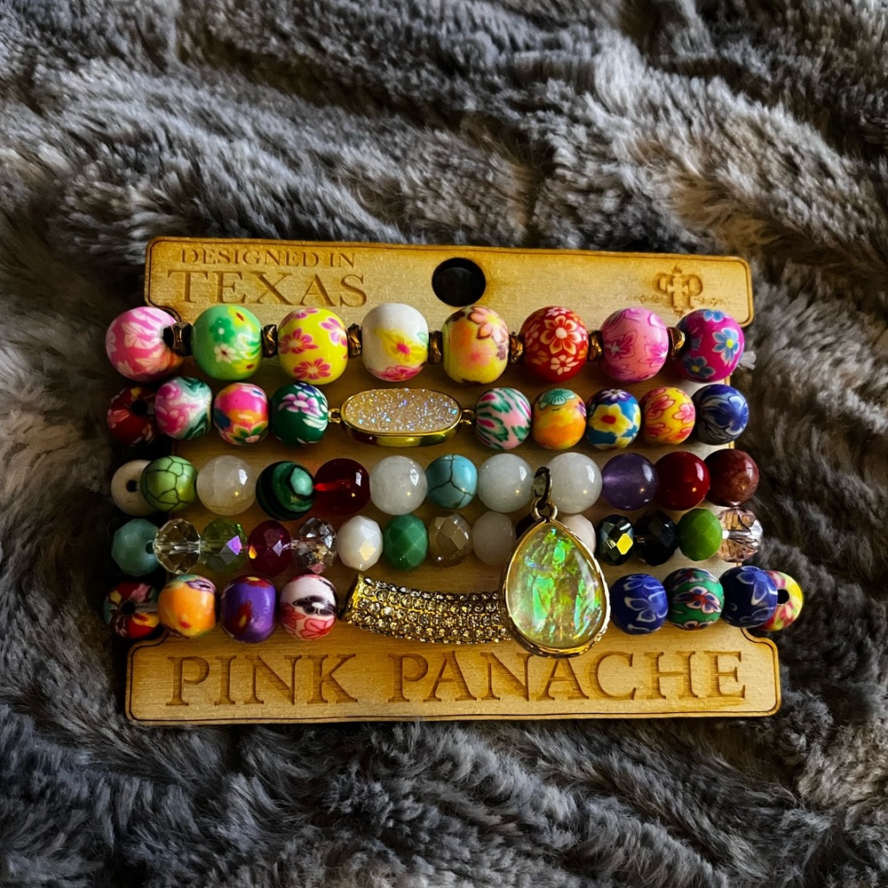 Pink Panache bracelet stack
